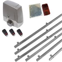 Φόρτωση εικόνας στο εργαλείο προβολής Συλλογής, Σετ μηχανισμού συρόμενης πόρτας MEKO-8 με ενσωματωμένο πινακοδέκτη, 3 τηλεχειριστήρια, 6m μεταλλική κρεμαγιέρα και φωτοκύτταρα ασύρματα