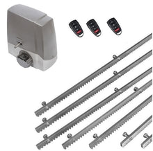 Φόρτωση εικόνας στο εργαλείο προβολής Συλλογής, Σετ μηχανισμού συρόμενης πόρτας MEKO-8 με ενσωματωμένο πινακοδέκτη, 3 τηλεχειριστήρια και 7m μεταλλική κρεμαγιέρα