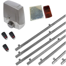 Φόρτωση εικόνας στο εργαλείο προβολής Συλλογής, Σετ μηχανισμού συρόμενης πόρτας MEKO-8 με ενσωματωμένο πινακοδέκτη, 3 τηλεχειριστήρια, 7m μεταλλική κρεμαγιέρα και φωτοκύτταρα ασύρματα