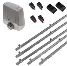 Φόρτωση εικόνας στο εργαλείο προβολής Συλλογής, Σετ μηχανισμού συρόμενης πόρτας MEKO-8 με ενσωματωμένο πινακοδέκτη, 4 τηλεχειριστήρια, 5m μεταλλική κρεμαγιέρα και φωτοκύτταρα ενσύρματα