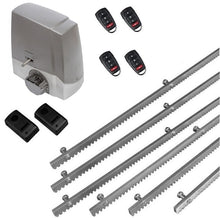 Φόρτωση εικόνας στο εργαλείο προβολής Συλλογής, Σετ μηχανισμού συρόμενης πόρτας MEKO-8 με ενσωματωμένο πινακοδέκτη, 4 τηλεχειριστήρια, 6m μεταλλική κρεμαγιέρα και φωτοκύτταρα ενσύρματα