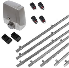 Φόρτωση εικόνας στο εργαλείο προβολής Συλλογής, Σετ μηχανισμού συρόμενης πόρτας MEKO-8 με ενσωματωμένο πινακοδέκτη, 4 τηλεχειριστήρια, 7m μεταλλική κρεμαγιέρα και φωτοκύτταρα ενσύρματα