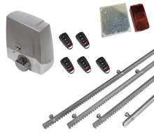 Φόρτωση εικόνας στο εργαλείο προβολής Συλλογής, Σετ μηχανισμού συρόμενης πόρτας MEKO-8 με ενσωματωμένο πινακοδέκτη, 5 τηλεχειριστήρια, 4m μεταλλική κρεμαγιέρα και φωτοκύτταρα ασύρματα