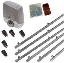 Φόρτωση εικόνας στο εργαλείο προβολής Συλλογής, Σετ μηχανισμού συρόμενης πόρτας MEKO-8 με ενσωματωμένο πινακοδέκτη, 5 τηλεχειριστήρια, 6m μεταλλική κρεμαγιέρα και φωτοκύτταρα ασύρματα