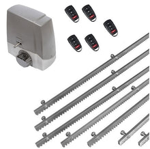 Φόρτωση εικόνας στο εργαλείο προβολής Συλλογής, Σετ μηχανισμού συρόμενης πόρτας MEKO-8 με ενσωματωμένο πινακοδέκτη, 5 τηλεχειριστήρια και 7m μεταλλική κρεμαγιέρα