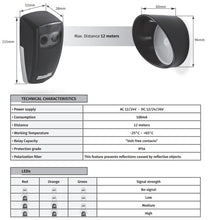 Φόρτωση εικόνας στο εργαλείο προβολής Συλλογής, Φωτοκύτταρα ασφαλείας με πομποδέκτη και ανακλαστήρα MFE MOTORLINE