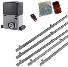 Φόρτωση εικόνας στο εργαλείο προβολής Συλλογής, Σετ μοτέρ συρόμενης πόρτας σε μπάνιο λαδιού NORTON-1000-OIL με ενσωματωμένο πινακοδέκτη, 1 τηλεχειριστήριo, 5m μεταλλική κρεμαγιέρα και φωτοκύτταρα ασύρματα