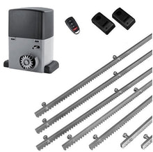 Φόρτωση εικόνας στο εργαλείο προβολής Συλλογής, Σετ μοτέρ συρόμενης πόρτας σε μπάνιο λαδιού NORTON-1000-OIL με ενσωματωμένο πινακοδέκτη, 1 τηλεχειριστήριo, 7m μεταλλική κρεμαγιέρα και φωτοκύτταρα ενσύρματα