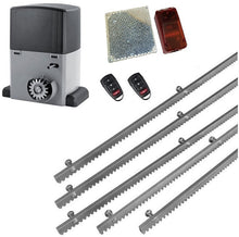 Φόρτωση εικόνας στο εργαλείο προβολής Συλλογής, Σετ μοτέρ συρόμενης πόρτας σε μπάνιο λαδιού NORTON-1000-OIL με ενσωματωμένο πινακοδέκτη, 2 τηλεχειριστήρια, 5m μεταλλική κρεμαγιέρα και φωτοκύτταρα ασύρματα