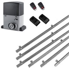 Φόρτωση εικόνας στο εργαλείο προβολής Συλλογής, Σετ μοτέρ συρόμενης πόρτας σε μπάνιο λαδιού NORTON-1000-OIL με ενσωματωμένο πινακοδέκτη, 2 τηλεχειριστήρια, 6m μεταλλική κρεμαγιέρα και φωτοκύτταρα ενσύρματα