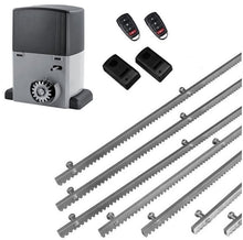 Φόρτωση εικόνας στο εργαλείο προβολής Συλλογής, Σετ μοτέρ συρόμενης πόρτας σε μπάνιο λαδιού NORTON-1000-OIL με ενσωματωμένο πινακοδέκτη, 2 τηλεχειριστήρια, 7m μεταλλική κρεμαγιέρα και φωτοκύτταρα ενσύρματα