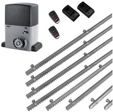 Φόρτωση εικόνας στο εργαλείο προβολής Συλλογής, Σετ μοτέρ συρόμενης πόρτας σε μπάνιο λαδιού NORTON-1000-OIL με ενσωματωμένο πινακοδέκτη, 2 τηλεχειριστήρια, 8m μεταλλική κρεμαγιέρα και φωτοκύτταρα ενσύρματα