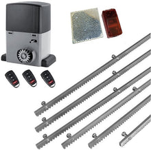 Φόρτωση εικόνας στο εργαλείο προβολής Συλλογής, Σετ μοτέρ συρόμενης πόρτας σε μπάνιο λαδιού NORTON-1000-OIL με ενσωματωμένο πινακοδέκτη, 3 τηλεχειριστήρια, 6m μεταλλική κρεμαγιέρα και φωτοκύτταρα ασύρματα