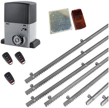 Φόρτωση εικόνας στο εργαλείο προβολής Συλλογής, Σετ μοτέρ συρόμενης πόρτας σε μπάνιο λαδιού NORTON-1000-OIL με ενσωματωμένο πινακοδέκτη, 3 τηλεχειριστήρια, 7m μεταλλική κρεμαγιέρα και φωτοκύτταρα ασύρματα