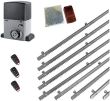 Φόρτωση εικόνας στο εργαλείο προβολής Συλλογής, Σετ μοτέρ συρόμενης πόρτας σε μπάνιο λαδιού NORTON-1000-OIL με ενσωματωμένο πινακοδέκτη, 3 τηλεχειριστήρια, 9m μεταλλική κρεμαγιέρα και φωτοκύτταρα ασύρματα