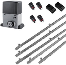 Φόρτωση εικόνας στο εργαλείο προβολής Συλλογής, Σετ μοτέρ συρόμενης πόρτας σε μπάνιο λαδιού NORTON-1000-OIL με ενσωματωμένο πινακοδέκτη, 4 τηλεχειριστήρια, 5m μεταλλική κρεμαγιέρα και φωτοκύτταρα ενσύρματα