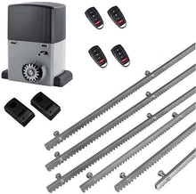 Φόρτωση εικόνας στο εργαλείο προβολής Συλλογής, Σετ μοτέρ συρόμενης πόρτας σε μπάνιο λαδιού NORTON-1000-OIL με ενσωματωμένο πινακοδέκτη, 4 τηλεχειριστήρια, 6m μεταλλική κρεμαγιέρα και φωτοκύτταρα ενσύρματα