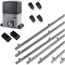 Φόρτωση εικόνας στο εργαλείο προβολής Συλλογής, Σετ μοτέρ συρόμενης πόρτας σε μπάνιο λαδιού NORTON-1000-OIL με ενσωματωμένο πινακοδέκτη, 4 τηλεχειριστήρια, 7m μεταλλική κρεμαγιέρα και φωτοκύτταρα ενσύρματα