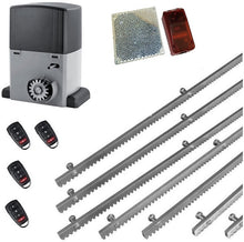 Φόρτωση εικόνας στο εργαλείο προβολής Συλλογής, Σετ μοτέρ συρόμενης πόρτας σε μπάνιο λαδιού NORTON-1000-OIL με ενσωματωμένο πινακοδέκτη, 4 τηλεχειριστήρια, 7m μεταλλική κρεμαγιέρα και φωτοκύτταρα ασύρματα