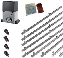 Φόρτωση εικόνας στο εργαλείο προβολής Συλλογής, Σετ μοτέρ συρόμενης πόρτας σε μπάνιο λαδιού NORTON-1000-OIL με ενσωματωμένο πινακοδέκτη, 4 τηλεχειριστήρια, 9m μεταλλική κρεμαγιέρα και φωτοκύτταρα ασύρματα