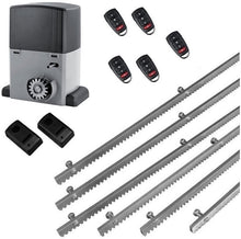 Φόρτωση εικόνας στο εργαλείο προβολής Συλλογής, Σετ μοτέρ συρόμενης πόρτας σε μπάνιο λαδιού NORTON-1000-OIL με ενσωματωμένο πινακοδέκτη, 5 τηλεχειριστήρια, 6m μεταλλική κρεμαγιέρα και φωτοκύτταρα ενσύρματα