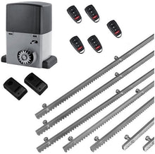 Φόρτωση εικόνας στο εργαλείο προβολής Συλλογής, Σετ μοτέρ συρόμενης πόρτας σε μπάνιο λαδιού NORTON-1000-OIL με ενσωματωμένο πινακοδέκτη, 5 τηλεχειριστήρια, 7m μεταλλική κρεμαγιέρα και φωτοκύτταρα ενσύρματα