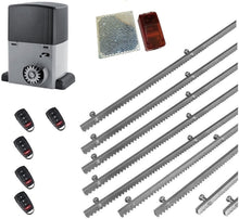 Φόρτωση εικόνας στο εργαλείο προβολής Συλλογής, Σετ μοτέρ συρόμενης πόρτας σε μπάνιο λαδιού NORTON-1000-OIL με ενσωματωμένο πινακοδέκτη, 5 τηλεχειριστήρια, 9m μεταλλική κρεμαγιέρα και φωτοκύτταρα ασύρματα