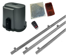 Φόρτωση εικόνας στο εργαλείο προβολής Συλλογής, Σετ μοτέρ συρόμενης πόρτας RIB K500 με ενσωματωμένο πινακοδέκτη, 1 τηλεχειριστήριο, 3m μεταλλική κρεμαγιέρα και φωτοκύτταρα ασύρματα