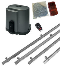 Φόρτωση εικόνας στο εργαλείο προβολής Συλλογής, Σετ μοτέρ συρόμενης πόρτας RIB K500 με ενσωματωμένο πινακοδέκτη, 1 τηλεχειριστήριο, 4m μεταλλική κρεμαγιέρα και φωτοκύτταρα ασύρματα