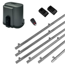 Φόρτωση εικόνας στο εργαλείο προβολής Συλλογής, Σετ μοτέρ συρόμενης πόρτας RIB K500 με ενσωματωμένο πινακοδέκτη, 1 τηλεχειριστήριο, 6m μεταλλική κρεμαγιέρα και φωτοκύτταρα ενσύρματα