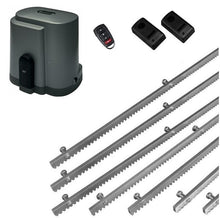 Φόρτωση εικόνας στο εργαλείο προβολής Συλλογής, Σετ μοτέρ συρόμενης πόρτας RIB K500 με ενσωματωμένο πινακοδέκτη, 1 τηλεχειριστήριο, 7m μεταλλική κρεμαγιέρα και φωτοκύτταρα ενσύρματα