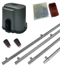 Φόρτωση εικόνας στο εργαλείο προβολής Συλλογής, Σετ μοτέρ συρόμενης πόρτας RIB K500 με ενσωματωμένο πινακοδέκτη, 2 τηλεχειριστήρια, 4m μεταλλική κρεμαγιέρα και φωτοκύτταρα ασύρματα