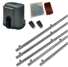 Φόρτωση εικόνας στο εργαλείο προβολής Συλλογής, Σετ μοτέρ συρόμενης πόρτας RIB K500 με ενσωματωμένο πινακοδέκτη, 2 τηλεχειριστήρια, 5m μεταλλική κρεμαγιέρα και φωτοκύτταρα ασύρματα