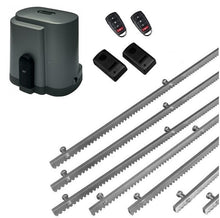 Φόρτωση εικόνας στο εργαλείο προβολής Συλλογής, Σετ μοτέρ συρόμενης πόρτας RIB K500 με ενσωματωμένο πινακοδέκτη, 2 τηλεχειριστήρια, 7m μεταλλική κρεμαγιέρα και φωτοκύτταρα ενσύρματα