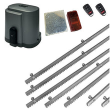 Φόρτωση εικόνας στο εργαλείο προβολής Συλλογής, Σετ μοτέρ συρόμενης πόρτας RIB K500 με ενσωματωμένο πινακοδέκτη, 2 τηλεχειριστήρια, 7m μεταλλική κρεμαγιέρα και φωτοκύτταρα ασύρματα