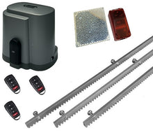 Φόρτωση εικόνας στο εργαλείο προβολής Συλλογής, Σετ μοτέρ συρόμενης πόρτας RIB K500 με ενσωματωμένο πινακοδέκτη, 3 τηλεχειριστήρια, 3m μεταλλική κρεμαγιέρα και φωτοκύτταρα ασύρματα