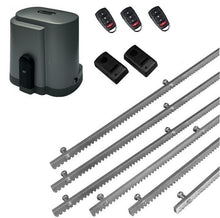 Φόρτωση εικόνας στο εργαλείο προβολής Συλλογής, Σετ μοτέρ συρόμενης πόρτας RIB K500 με ενσωματωμένο πινακοδέκτη, 3 τηλεχειριστήρια, 6m μεταλλική κρεμαγιέρα και φωτοκύτταρα ενσύρματα