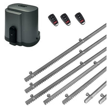 Φόρτωση εικόνας στο εργαλείο προβολής Συλλογής, Σετ μοτέρ συρόμενης πόρτας RIB K500 με ενσωματωμένο πινακοδέκτη, 3 τηλεχειριστήρια και 7m μεταλλική κρεμαγιέρα