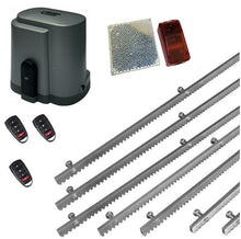 Φόρτωση εικόνας στο εργαλείο προβολής Συλλογής, Σετ μοτέρ συρόμενης πόρτας RIB K500 με ενσωματωμένο πινακοδέκτη, 3 τηλεχειριστήρια, 7m μεταλλική κρεμαγιέρα και φωτοκύτταρα ασύρματα