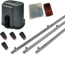 Φόρτωση εικόνας στο εργαλείο προβολής Συλλογής, Σετ μοτέρ συρόμενης πόρτας RIB K500 με ενσωματωμένο πινακοδέκτη, 4 τηλεχειριστήρια, 3m μεταλλική κρεμαγιέρα και φωτοκύτταρα ασύρματα