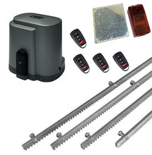 Φόρτωση εικόνας στο εργαλείο προβολής Συλλογής, Σετ μοτέρ συρόμενης πόρτας RIB K500 με ενσωματωμένο πινακοδέκτη, 4 τηλεχειριστήρια, 4m μεταλλική κρεμαγιέρα και φωτοκύτταρα ασύρματα