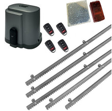 Φόρτωση εικόνας στο εργαλείο προβολής Συλλογής, Σετ μοτέρ συρόμενης πόρτας RIB K500 με ενσωματωμένο πινακοδέκτη, 4 τηλεχειριστήρια, 5m μεταλλική κρεμαγιέρα και φωτοκύτταρα ασύρματα