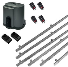 Φόρτωση εικόνας στο εργαλείο προβολής Συλλογής, Σετ μοτέρ συρόμενης πόρτας RIB K500 με ενσωματωμένο πινακοδέκτη, 4 τηλεχειριστήρια, 6m μεταλλική κρεμαγιέρα και φωτοκύτταρα ενσύρματα