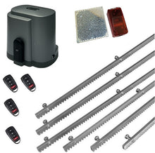 Φόρτωση εικόνας στο εργαλείο προβολής Συλλογής, Σετ μοτέρ συρόμενης πόρτας RIB K500 με ενσωματωμένο πινακοδέκτη, 4 τηλεχειριστήρια, 6m μεταλλική κρεμαγιέρα και φωτοκύτταρα ασύρματα