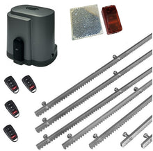 Φόρτωση εικόνας στο εργαλείο προβολής Συλλογής, Σετ μοτέρ συρόμενης πόρτας RIB K500 με ενσωματωμένο πινακοδέκτη, 4 τηλεχειριστήρια, 7m μεταλλική κρεμαγιέρα και φωτοκύτταρα ασύρματα