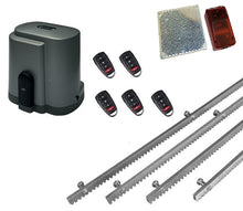 Φόρτωση εικόνας στο εργαλείο προβολής Συλλογής, Σετ μοτέρ συρόμενης πόρτας RIB K500 με ενσωματωμένο πινακοδέκτη, 5 τηλεχειριστήρια, 4m μεταλλική κρεμαγιέρα και φωτοκύτταρα ασύρματα