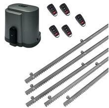 Φόρτωση εικόνας στο εργαλείο προβολής Συλλογής, Σετ μοτέρ συρόμενης πόρτας RIB K500 με ενσωματωμένο πινακοδέκτη, 5 τηλεχειριστήρια και 5m μεταλλική κρεμαγιέρα