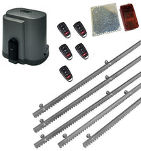 Φόρτωση εικόνας στο εργαλείο προβολής Συλλογής, Σετ μοτέρ συρόμενης πόρτας RIB K500 με ενσωματωμένο πινακοδέκτη, 5 τηλεχειριστήρια, 5m μεταλλική κρεμαγιέρα και φωτοκύτταρα ασύρματα