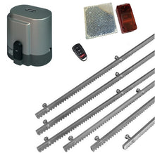 Φόρτωση εικόνας στο εργαλείο προβολής Συλλογής, Σετ μηχανισμού συρόμενης πόρτας RIB K800 με ενσωματωμένο πινακοδέκτη, 1 τηλεχειριστήριο, 6m μεταλλική κρεμαγιέρα και φωτοκύτταρα ασύρματα