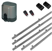 Φόρτωση εικόνας στο εργαλείο προβολής Συλλογής, Σετ μηχανισμού συρόμενης πόρτας RIB K800 με ενσωματωμένο πινακοδέκτη, 2 τηλεχειριστήρια, 5m μεταλλική κρεμαγιέρα και φωτοκύτταρα ενσύρματα